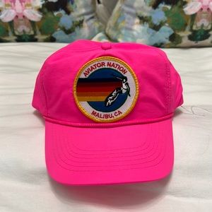 Pink aviator nation trucker hat
